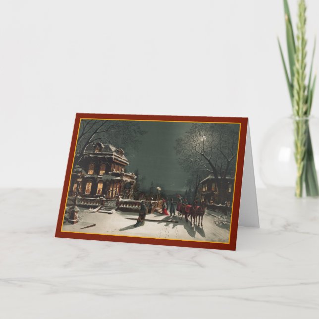 Navidades Eve Fiesta - Tarjeta de época (Anverso)