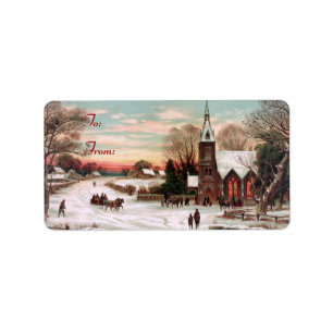 Navidades Eve Gift Tag Pegatinas