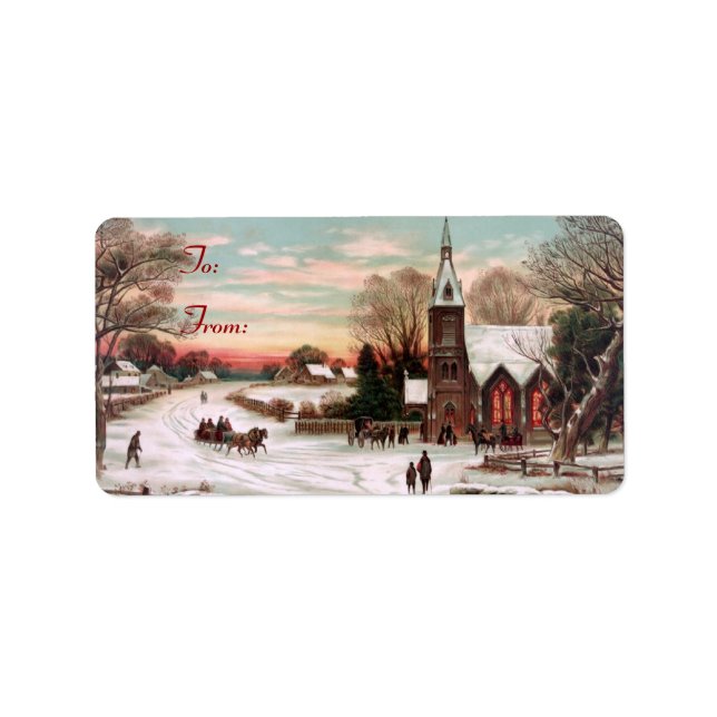 Navidades Eve Gift Tag Pegatinas (Frente)