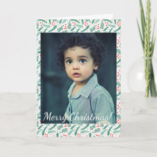Navidades Evergreen Boughs y Holly Berries Photo