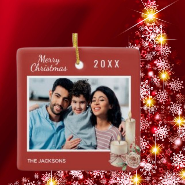 Navidades familia foto decoración de velas blancas (Subido por el creador)