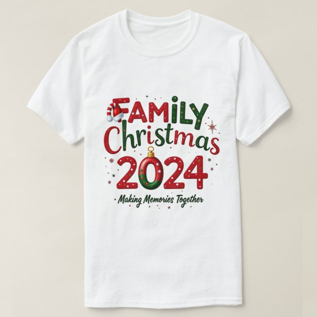 Navidades familiares 2024 Camisa masculina conmemo (Diseño del anverso)