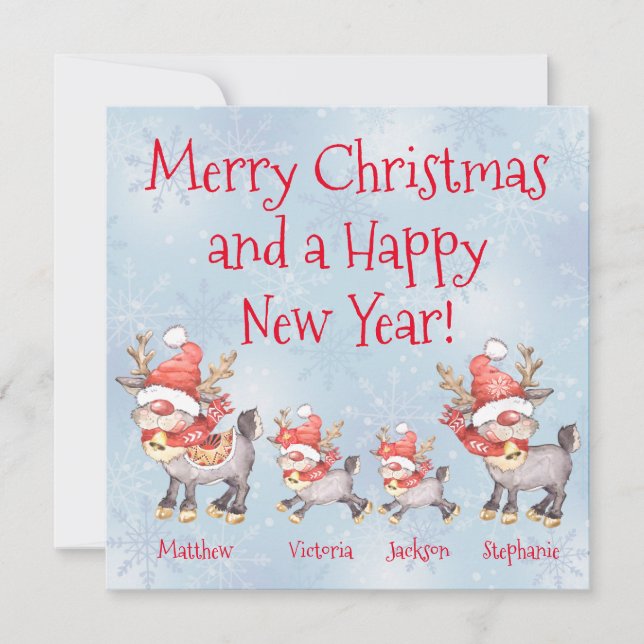 Navidades familiares personalizados de la familia  (Anverso)