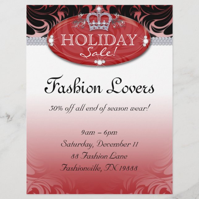 Navidades Fashion Flyer Hair Salon Jewelry Crown (Frente)