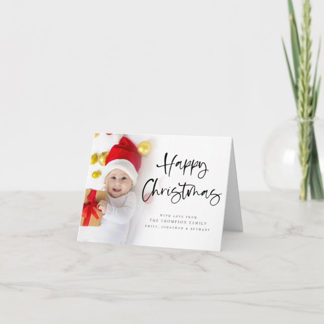 Navidades felices 6 tarjetas de vacaciones de foto (Anverso)