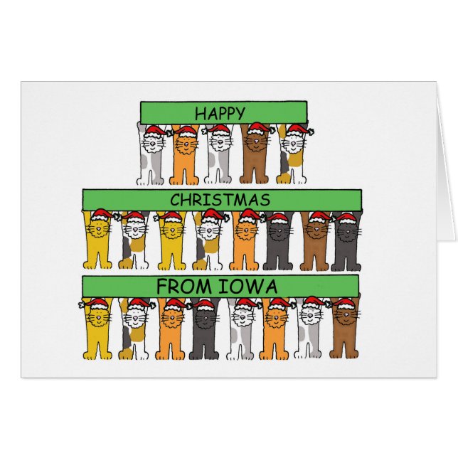 Navidades felices de los gatos Personalizados de I (Anverso (Horizontal))