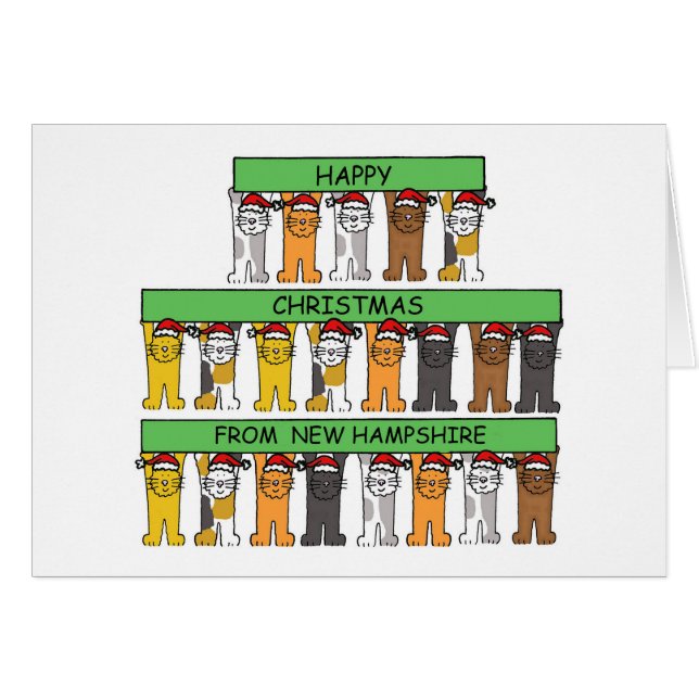 Navidades felices de New Hampshire Cute Cats (Anverso (Horizontal))