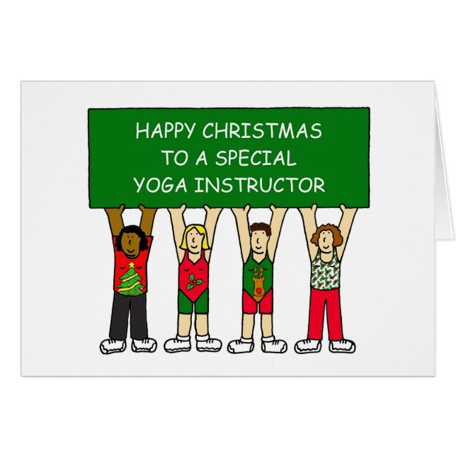 Navidades felices del instructor de yoga (Anverso (Horizontal))