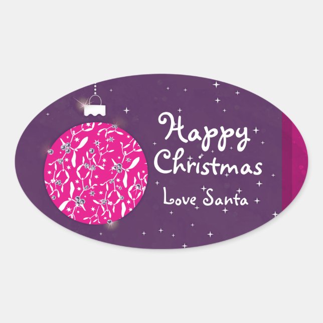 Navidades felices destellan pegatina de regalo bau (Anverso)