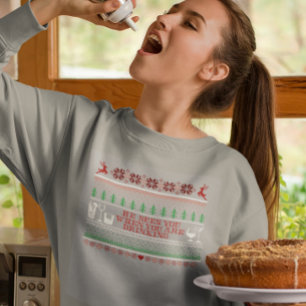 Navidades feos bebiendo cóctel Funny Sweater