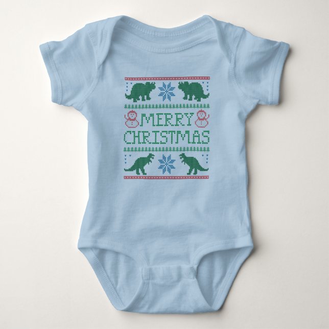 Navidades feos de dinosaurio infantil Sweater Body (Anverso)