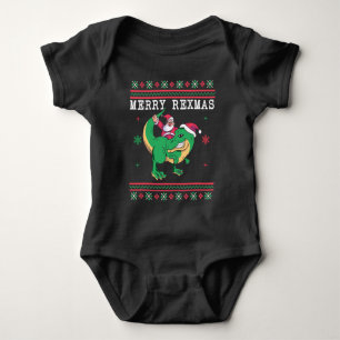 Navidades feos de dinosaurio Santa T Rex suéter