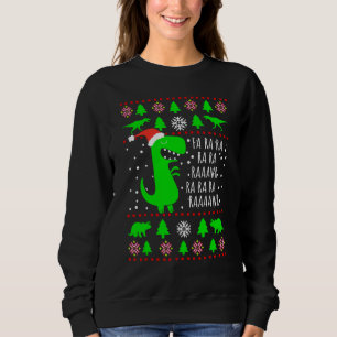 Navidades feos de dinosaurio suéter familia Fa Ra 