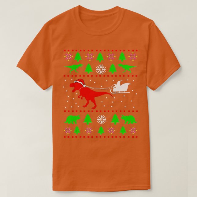 Navidades feos de dinosaurio suéter niños pequeños (Diseño del anverso)