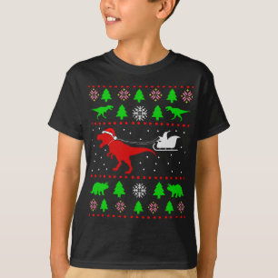 Navidades feos de dinosaurio suéter para adultos