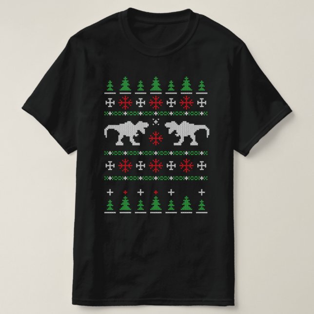 navidades feos de dinosaurio Sweater (Diseño del anverso)