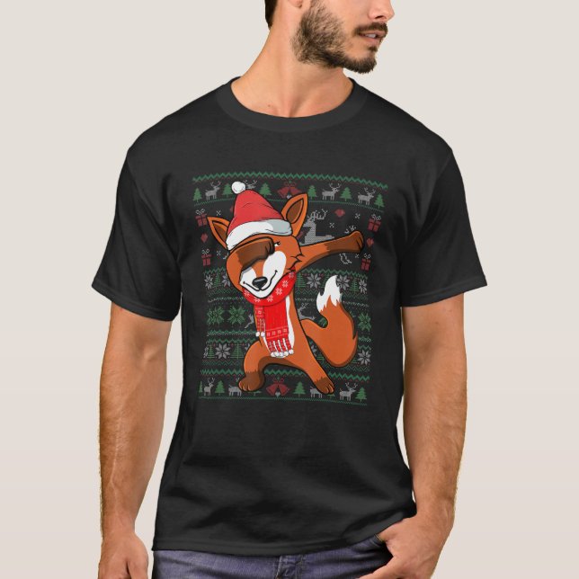 Navidades feos de Fox Dabbing Sweater Funny Fiesta (Anverso)