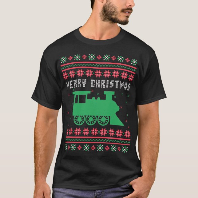 Navidades feos de la locomotora del tren suéter (Anverso)