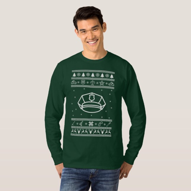 Navidades feos de la policía sudan camiseta (Anverso completo)