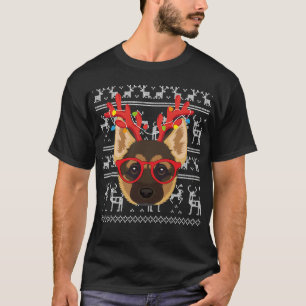 Navidades feos de pastores alemanes suéter reno Xm