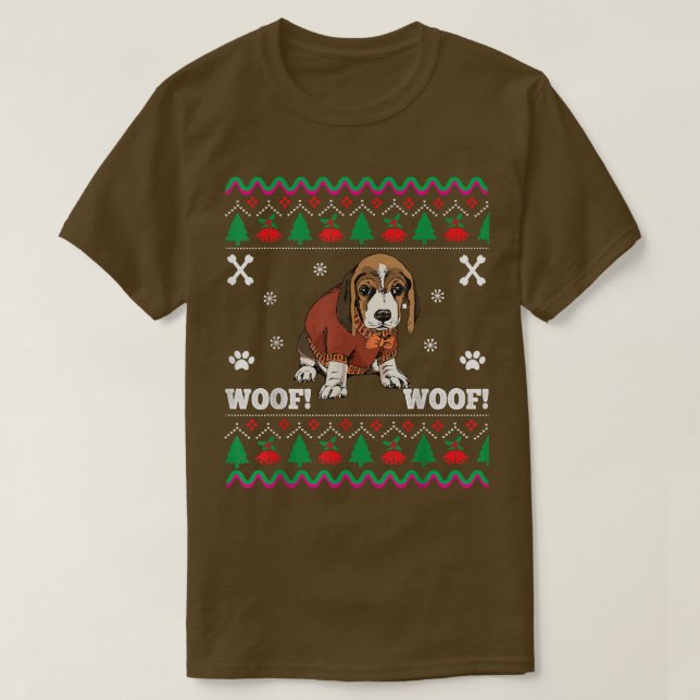 Navidades feos de perro suéter lindo WOOF Beagle d (Diseño del anverso)