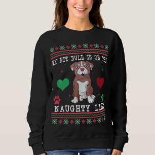 Navidades feos de Pit Bull Sweater Naugher List