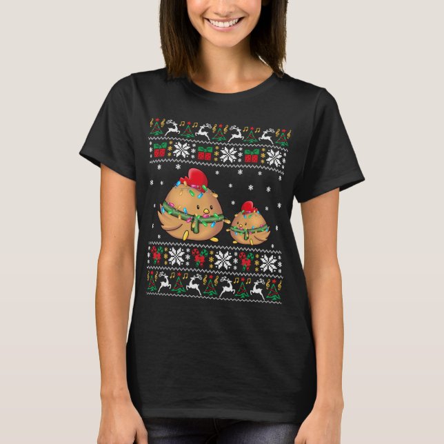 Navidades feos de pollo Sweater Xmas Luces coincid (Anverso)