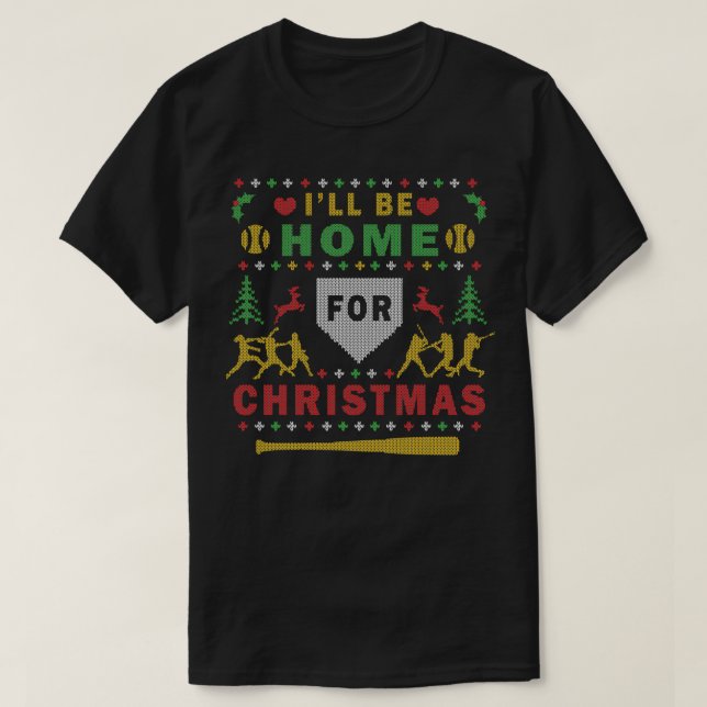 Navidades feos de Softbol Fiesta Sweater Digital A (Diseño del anverso)