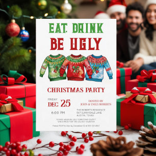 Navidades feos Invitación a fiesta de suéter a tom