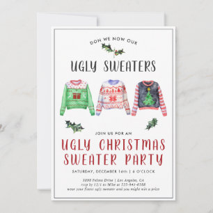 Navidades feos Invitación a la fiesta del suéter