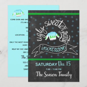 Navidades feos Invitación a la fiesta del suéter