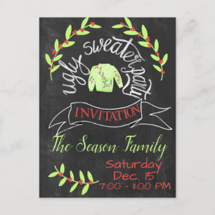 Navidades feos Invitación a la fiesta del suéter