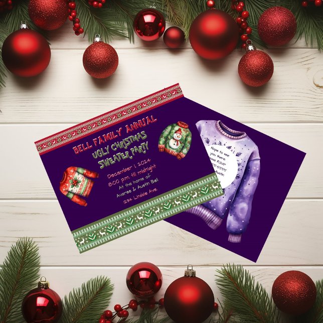 Navidades feos Invitación a la fiesta del suéter (Subido por el creador)