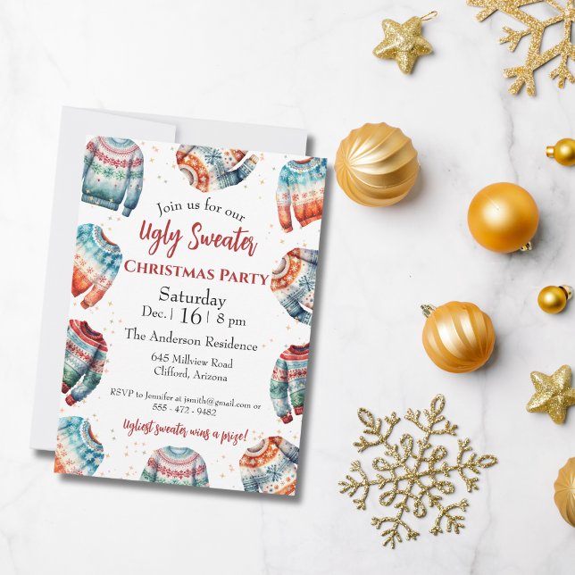 Navidades feos Invitación a la fiesta del suéter (Subido por el creador)