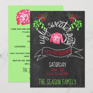 Navidades feos Invitación a la fiesta del suéter