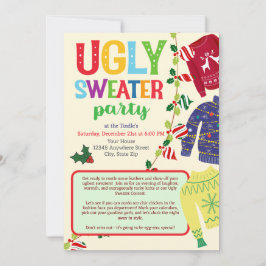 Navidades feos Invitación a la fiesta del suéter