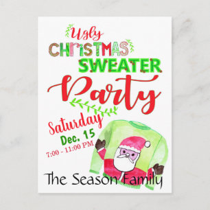Navidades feos Invitación a la fiesta del suéter