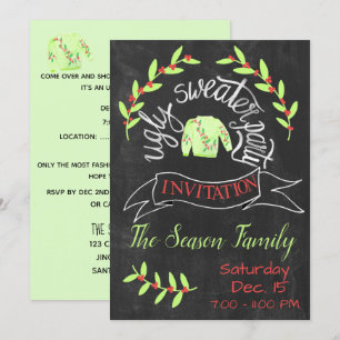 Navidades feos Invitación a la fiesta del suéter