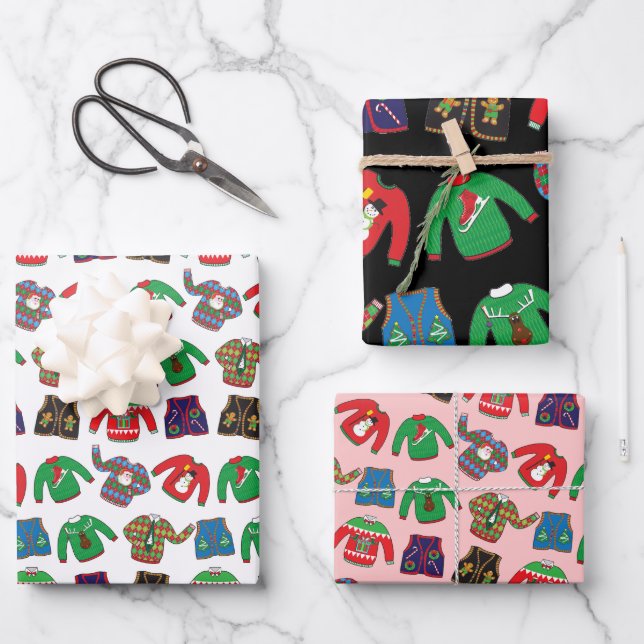 Navidades feos Papel de envolvimiento de sudor (Anverso)