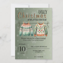 Navidades feos Personalizado de invitaciones a con