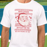 Navidades feos Personalizado suéter Pickleball<br><div class="desc">Serás un éxito en las canchas de pickleball durante las vacaciones con esta increíble camiseta. El diseño cuenta con una vintage cara de Santa y albóndigas de picnic y decoraciones navideñas. Añadir tres líneas de texto personalizado. Perfecto para regalar un pickleball de vacaciones.</div>
