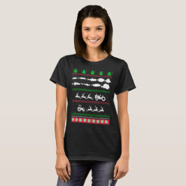 Navidades feos pescan camiseta de pesca de altura