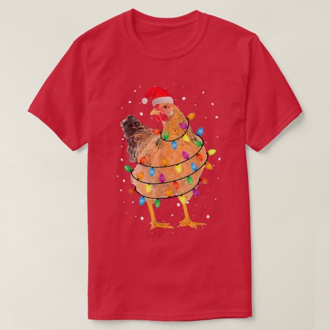Navidades feos Pollos Santa Hat iluminan Sweater X (Diseño del anverso)