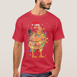 Navidades feos Pollos Santa Hat iluminan Sweater X