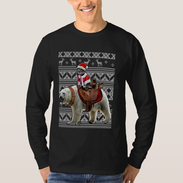 Navidades feos sudan camiseta de gato Santa Cat Sh (Anverso)
