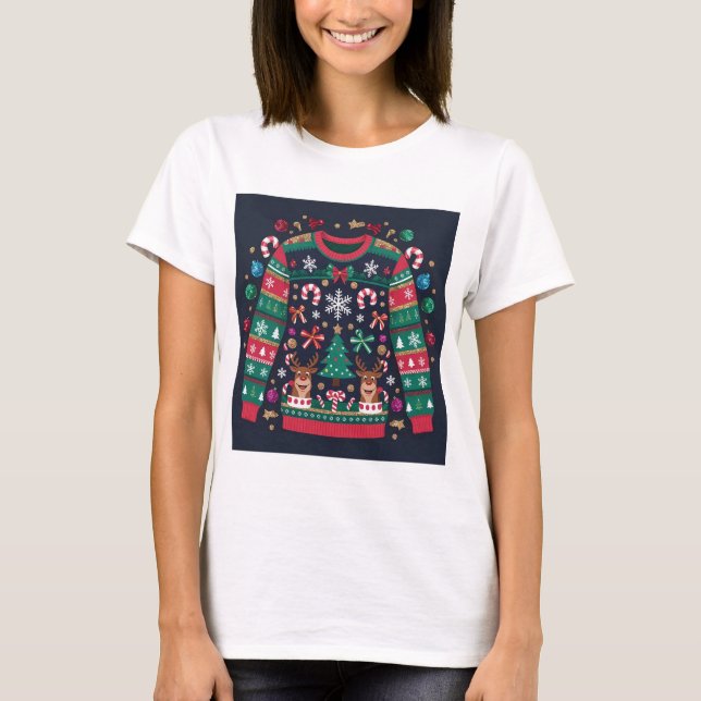 Navidades feos sudan camiseta estética (Anverso)