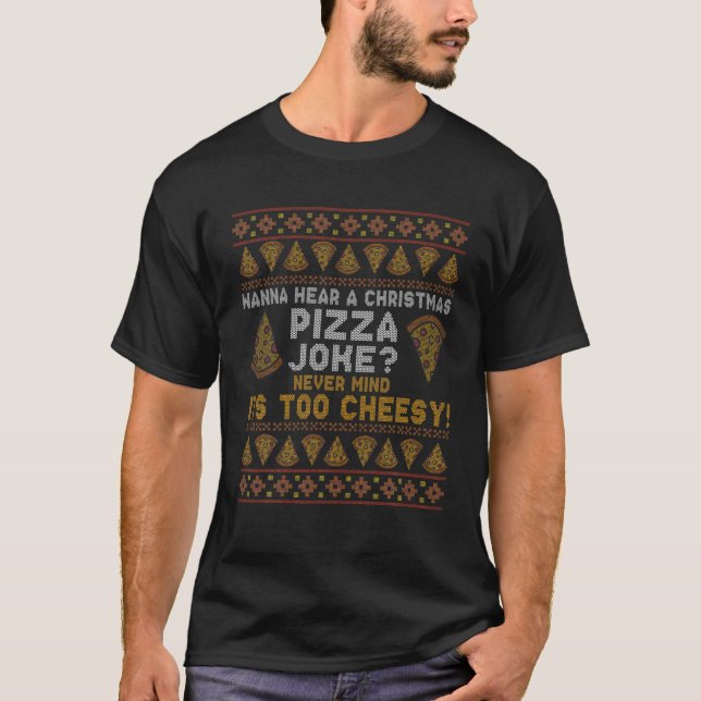 Navidades feos suéter Chiste Santa Pizza Hol famil (Anverso)