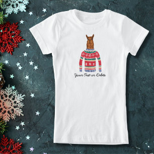 Navidades feos suéter cute llama amante