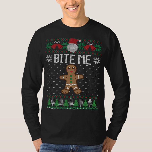 Navidades feos suéter morder Me Gingerbread M (Anverso)