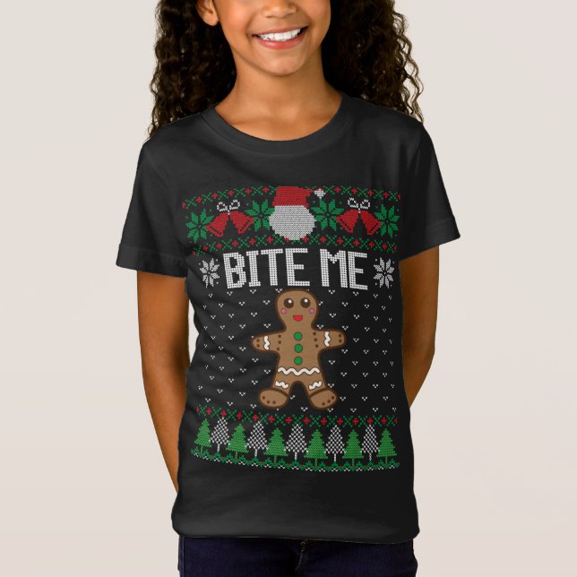 Navidades feos suéter morder Me Gingerbread M (Anverso)